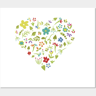 Floral Heart Posters and Art